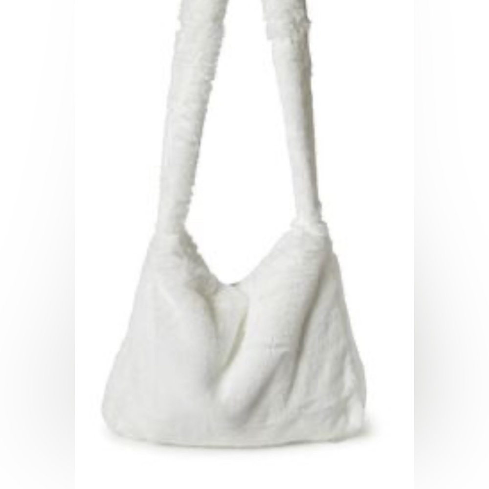 Forever 21 Faux Fur White Crossover Bag